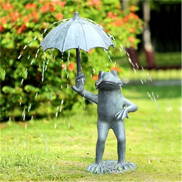 Spi Frog with Umbrella Garden Spitter 29.50 x 17 x 13.50 in. 34795